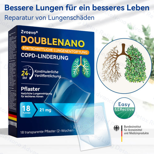 👨‍⚕️🏅Zvoevo® DoubleNano COPD-Linderungspflaster (💝 Gezielte Behandlung bei Husten, Atemnot, Keuchen, Schleim, verstopfter Nase, Bronchitis, Allergiesymptomen und allgemeinen Lungenbeschwerden 🫁)