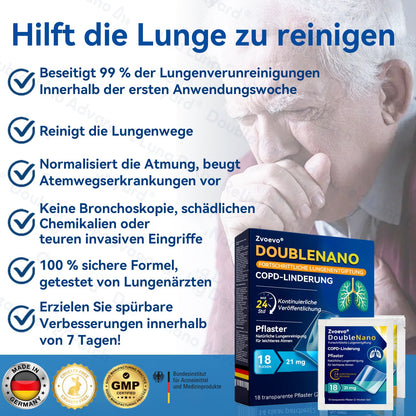 👨‍⚕️🏅Zvoevo® DoubleNano COPD-Linderungspflaster (💝 Gezielte Behandlung bei Husten, Atemnot, Keuchen, Schleim, verstopfter Nase, Bronchitis, Allergiesymptomen und allgemeinen Lungenbeschwerden 🫁)