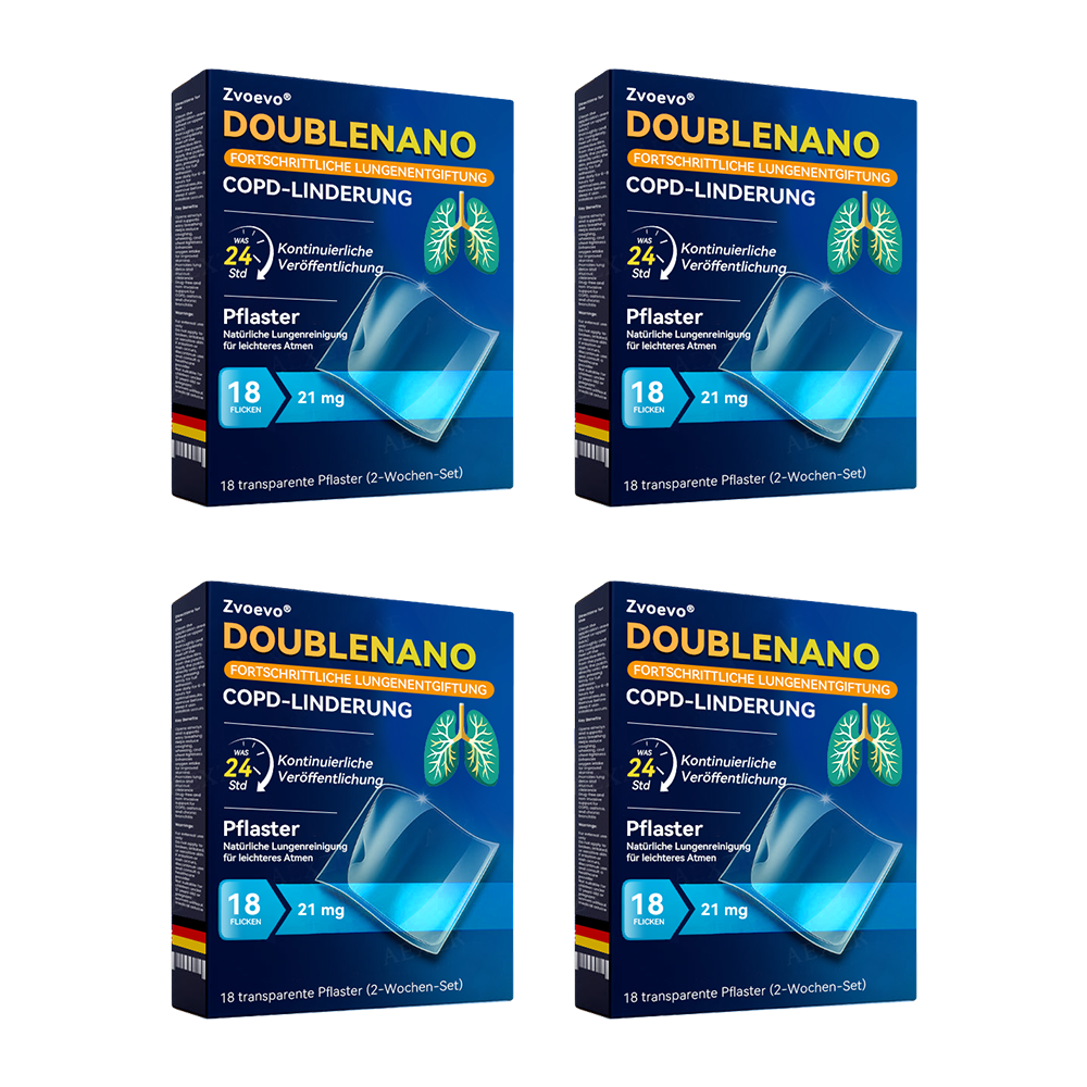 👨‍⚕️🏅Zvoevo® DoubleNano COPD-Linderungspflaster (💝 Gezielte Behandlung bei Husten, Atemnot, Keuchen, Schleim, verstopfter Nase, Bronchitis, Allergiesymptomen und allgemeinen Lungenbeschwerden 🫁)