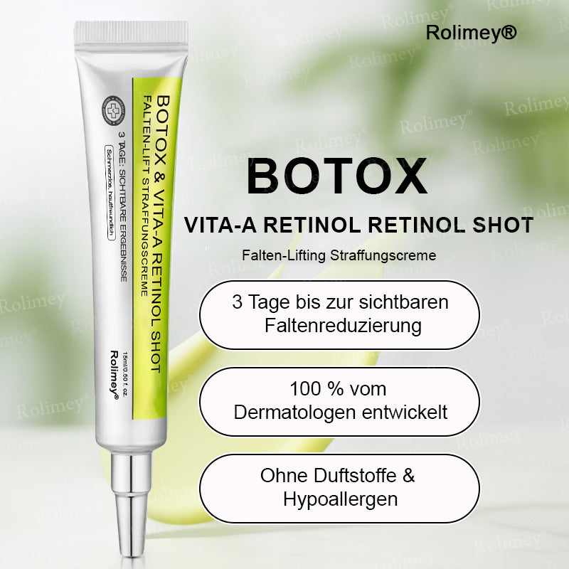 ✨✅Jetzt jugendliche Haut zurückgewinnen 💫Rolimey® Botox & Vita-A Retinol Shot Falten-Lift Straffungscreme