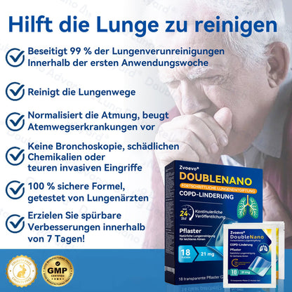 👨‍⚕️🌟Zvoevo® DoubleNano COPD-Linderungspflaster (💝 Gezielte Behandlung bei Husten, Atemnot, Keuchen, Schleim, verstopfter Nase, Bronchitis, Allergiesymptomen und allgemeinen Lungenbeschwerden 🫁)
