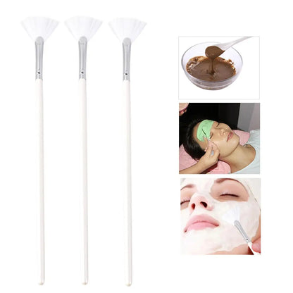 3-teiliges DIY-Gesichtsmasken-Pinsel-Set – Fächerförmige Maskenpinsel für gleichmäßiges Auftragen von Gesichtsmasken und Hautpflege