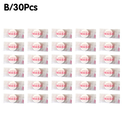 30/50 Stück Komprimierte Einweg-Gesichtsmasken – Tragbare Vliesmasken-Tabletten für DIY-Hautpflege und Gesichtspflege