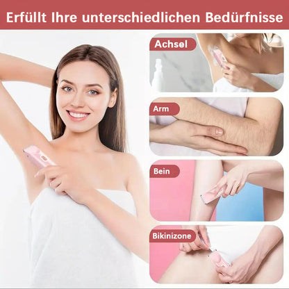 🎉❤️ LETZTER TAG AKTION – 50% RABATT ❤️ flysmus® 2-in-1 Elektrorasierer für Frauen – Dual-Kopf Präzisionstrimmer (Entfernt Haare schmerzfrei im Intimbereich, im Gesicht, unter den Achseln und an den Beinen – mit IPX7-Wasserschutz.)