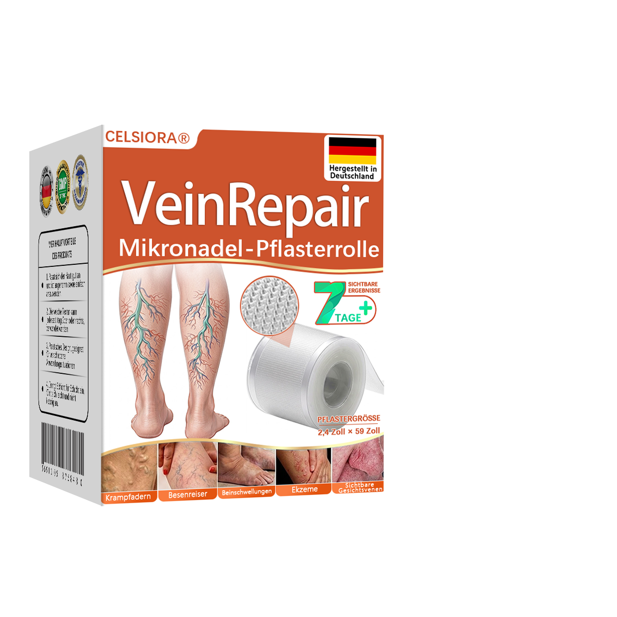 💯✨Celsiora® Vein Ease Mikronadel-Pflegepflaster (Bei Besenreisern, Krampfadern, Schwellungen & müden Beinen) 🔥 Letzter Aktionstag – 50% Rabatt