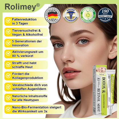 ✨✅Jetzt jugendliche Haut zurückgewinnen 💫Rolimey® Botox & Vita-A Retinol Shot Falten-Lift Straffungscreme