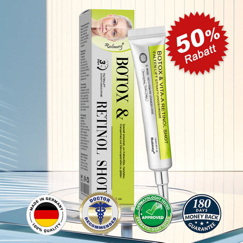 ✨✅Jetzt jugendliche Haut zurückgewinnen 💫Rolimey® Botox & Vita-A Retinol Shot Falten-Lift Straffungscreme